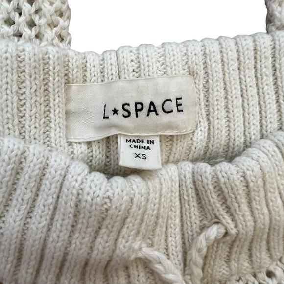 L*Space Women’s Los Cabos High Drawstring Waist Crochet Mesh Knit Flare Pants XS - Picture 4 of 12